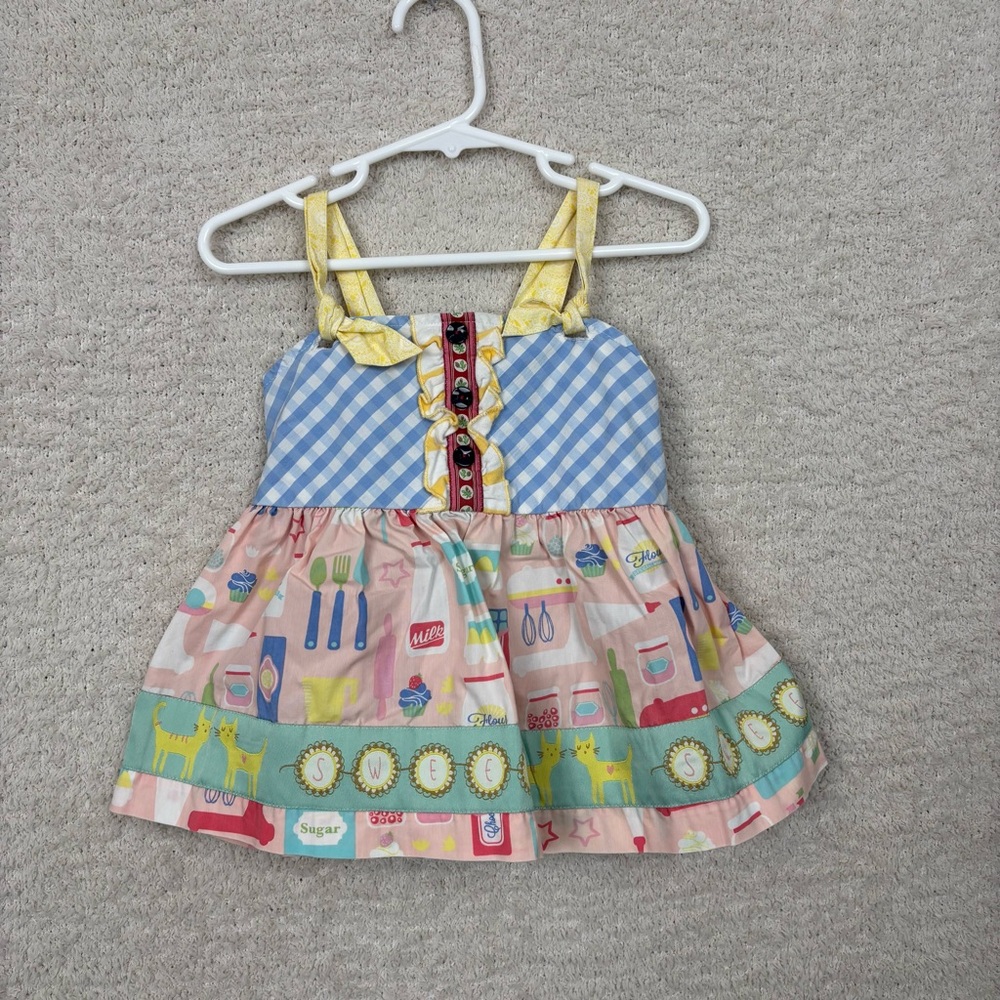 Matilda Jane Girls 2 Multi Colored Hello‎ Lovely In The Kitchen Knot Tank